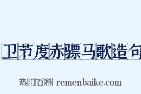 卫节度赤骠马歌造句是什么意思的图片